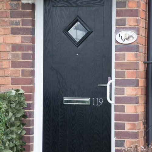 Black composite door for Birmingham City Council