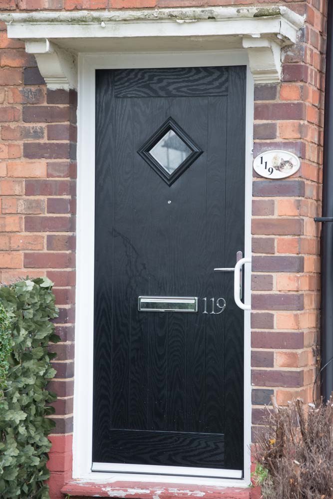 Black composite door for Birmingham City Council