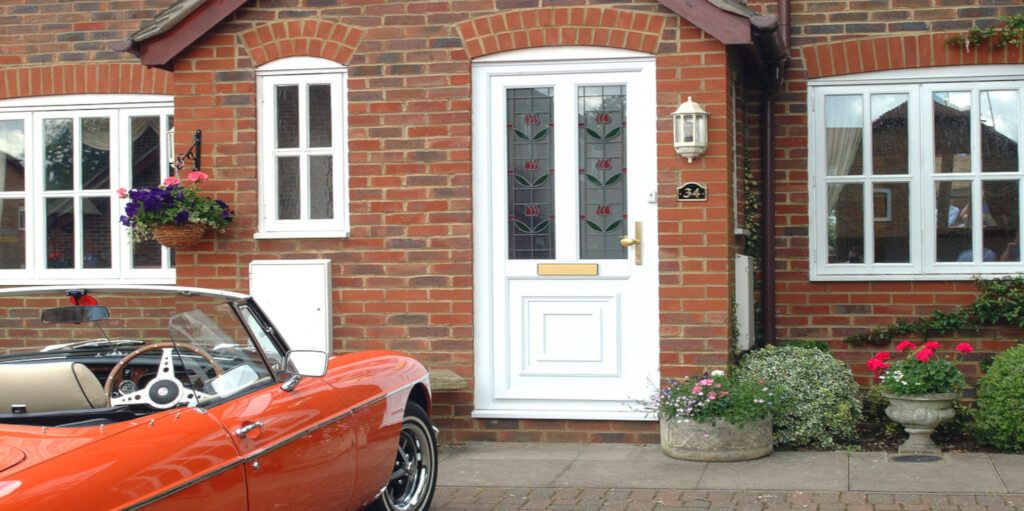 White uPVC residential front door