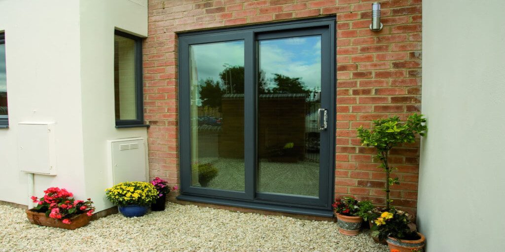 Black uPVC sliding patio door