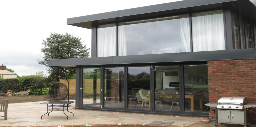 Kestrel aluminium bifold doors at a modern Birmingham property