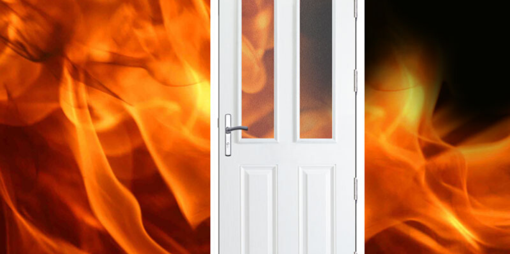FIre door protecting house from flames.