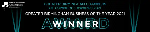 Greater Birmingham winner of business of the year 2021 signature banner