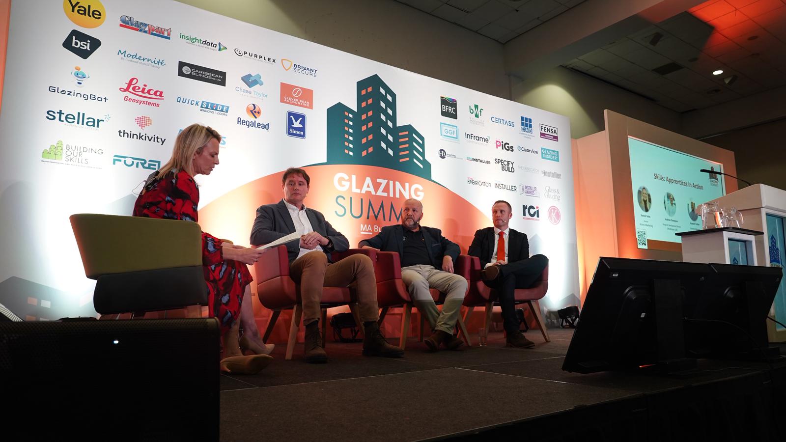 Howard Trotter speaking on the Skills: Apprentices in Action panel at the Glazing Summit Conference 2025